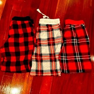 Three Pairs of Cotton Flannel Jammie Bottoms